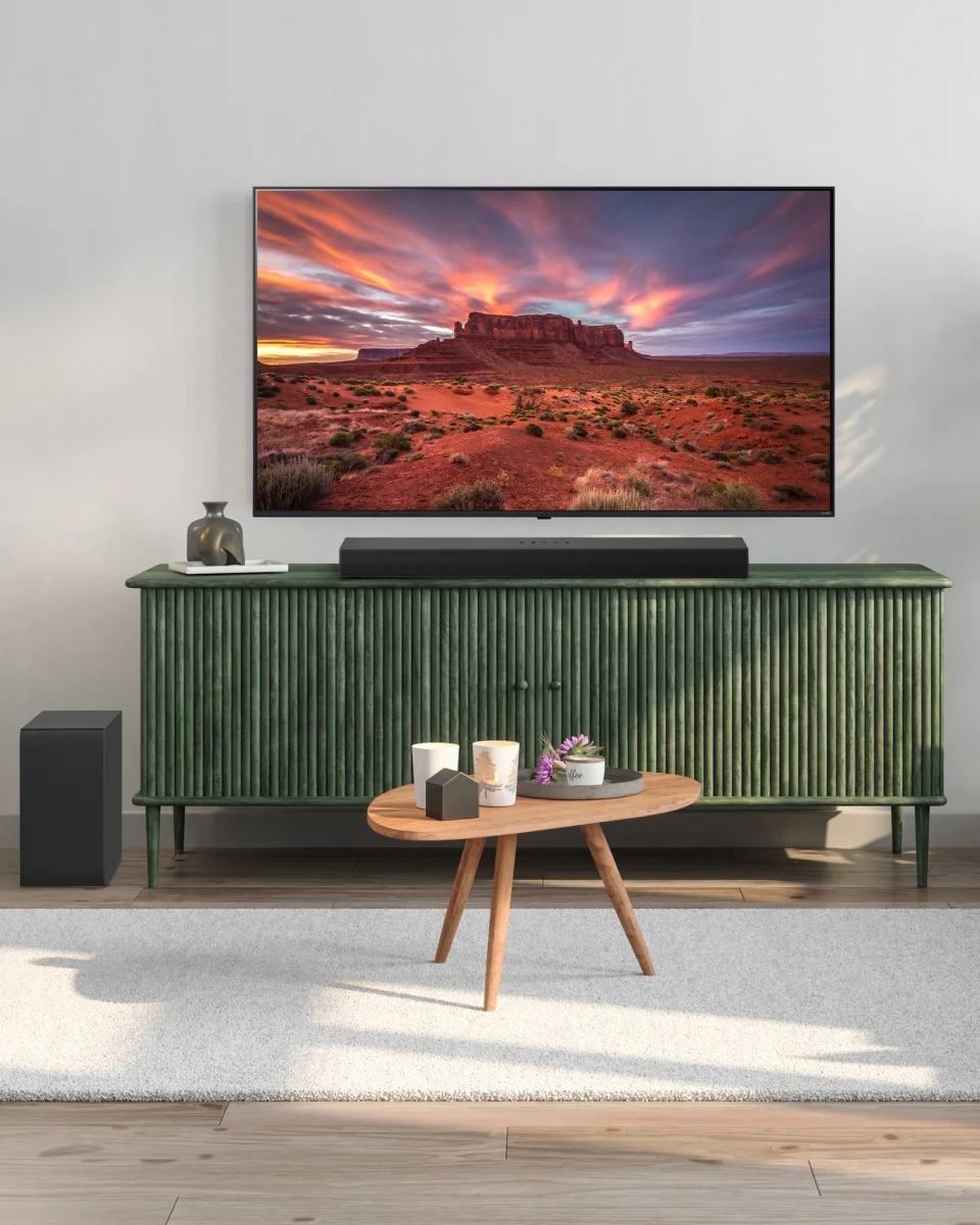Hospitality TV in a modern vacation rental living room