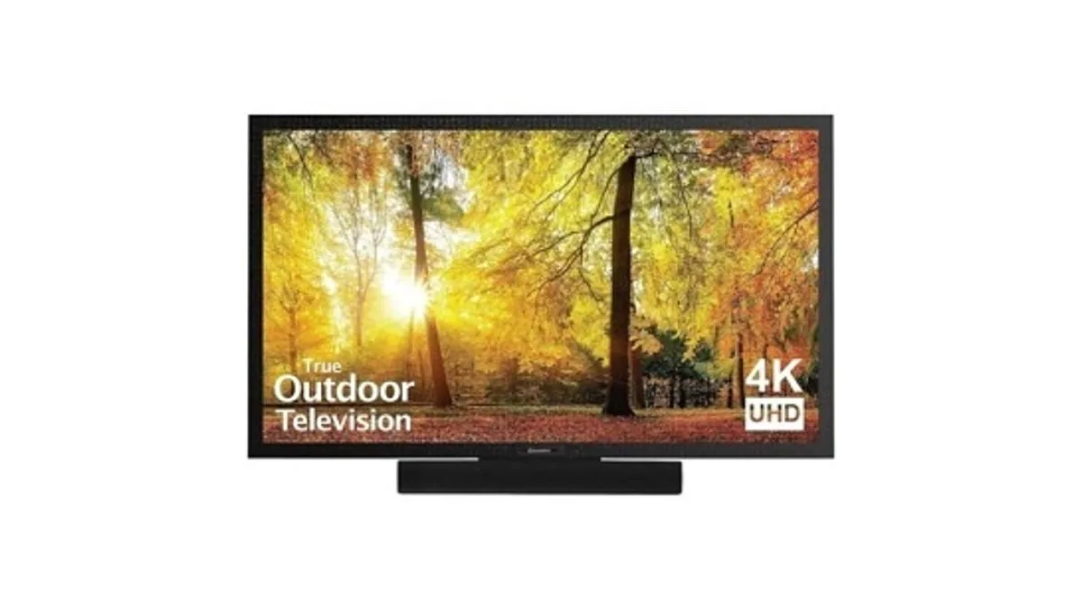 SunBrite SB-SE-43-4K-BL 43" SE LED HDR Outdoor TV with Speaker Bar, Partial Sun, Black